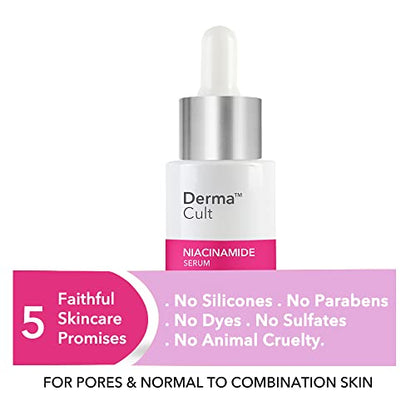 O3+ Derma Cult 10% Niacinamide Face Serum for Acne Marks, Blemishes & Oil Balancing Zinc & Herbs | for Oily & Acne Prone Skin | 30ml