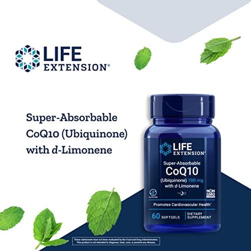 Life Extension CoQ10 Ubiquinone with d-Limonene, 100 mg, 60 Softgels
