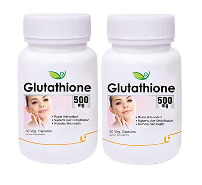 Biotrex Glutathione 500mg -(60 Veg Capsules) Pack of - 2