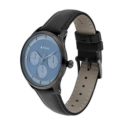 Titan Light Leathers Analog Blue Dial Men's Watch-90125QL01/NP90125QL01