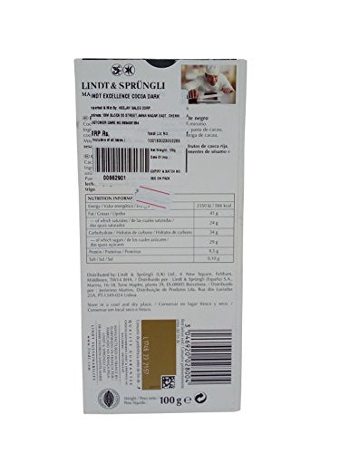 Lindt Excellence Chocolate - 70 Percent Coca Dark, 100g Carton