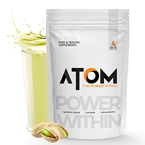 Asitis Nutrition Atom Whey 1Kg | With Safed Musli & Mucuna Pruriens| Pista Fusion Flavor
