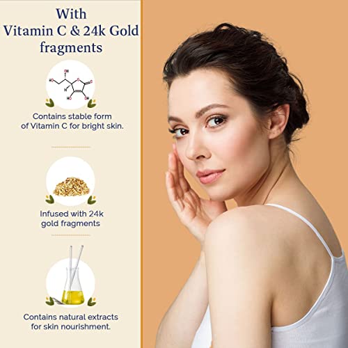 St.Botanica Vitamin C 20%, E & Hyaluronic Acid 24K Gold Night Face Serum, 25ml With Brightening Vit C & Gold Fragments