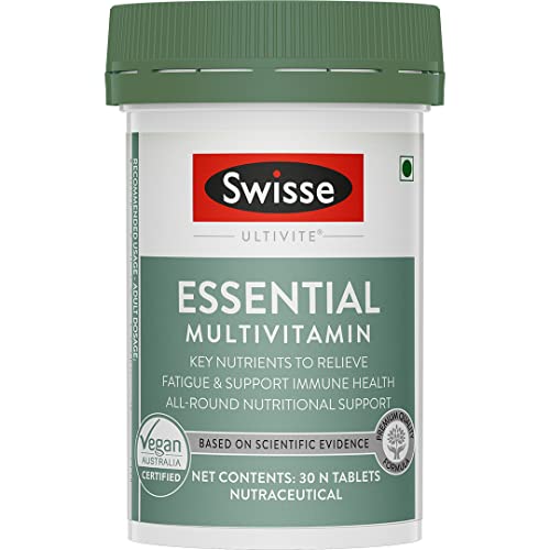 Swisse Essential Multivitamin For Men & Women, 30 Tablets - Vegan Certified Multivitamin with 100% R & Minerals - Australia's No. 1 Multivitamin Brand