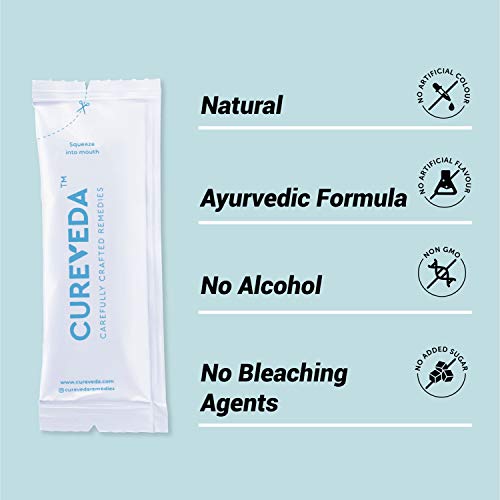 Cureveda Sparkle Oil Pulling for Mouth, Teeth & Immunity | Virgin Coconut Oil, 4 essential oils, Pearl powder - 30 sachets