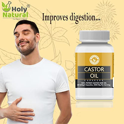 Holy Natural Castor oil Capsules - 60 Softgel Capsule