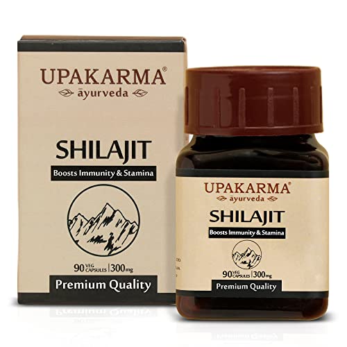 Upakarma Ayurveda Pure Shilajit Capsules 300 mg, 90 Veg Capsules