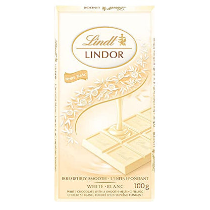 Lindt Lindor White Blanc White Chocolate Bar, 100 g