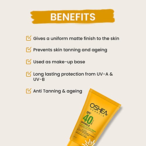 Oshea Herbals SPF 40 PA+ UV Shield Sun Block Cream, 120ml