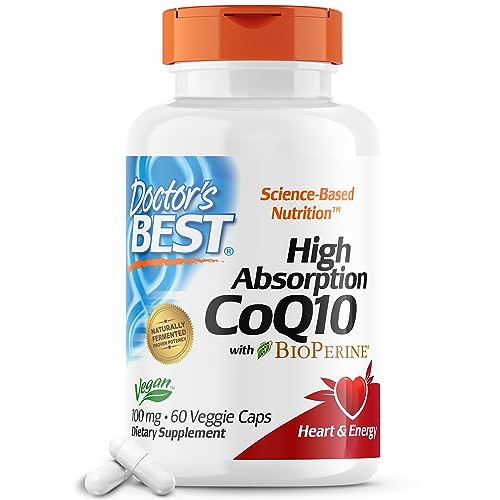 Doctor's Best, High Absorption CoQ10, with BioPerine, 100 mg, 60 Veggie Caps.