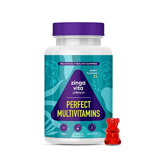 Zingavita Biotin Skin & Hair Vitamin Gummies for Women - 30 Veg Multivitamin Gummies | Mix Berry Flavour | 1 Daily