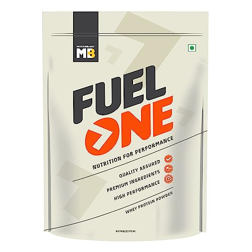 MuscleBlaze Fuel One Whey Protein, 24 g Protein, 5.29 g BCAA & 4.2 g Glutamic Acid (Mango, 1 kg / 2.2 lb)
