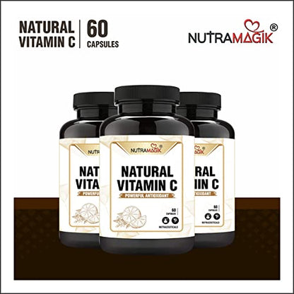 Nutramagik Vitamin C with Acerola Cherry,Rosehip Extract ,Vitamin D3 with Zinc -60 Capsules