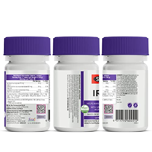 Swisse Iron Supplement with Vitamin C & Vitamin B12 - 30 Tablets