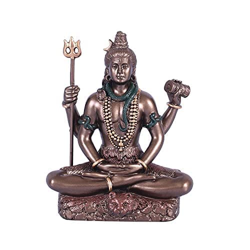 Collectible India Lord Shiva Idol Shiv Padmasana Sitting Statue | Diwali Gift for Family and Friends (3.1 Inches)