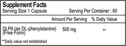 Healthvit DL-Phenylalanine 500mg 60 Capsules