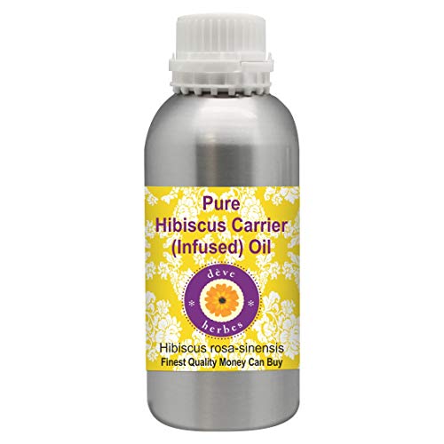 Deve Herbes Pure Hibiscus Carrier (Infused) Oil (Hibiscus rosa-sinensis) Natural Therapeutic Grade 630ml