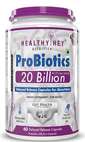 HealthyHey Nutrition Probiotic 20 Billion Cfu Supplement - (60 Capsules)
