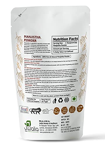Myherb 100% Pure Natural Organic Manjistha (Rubia Cordifolia) Powder - 227 Gm
