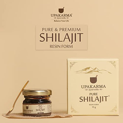 UPAKARMA Combo Pack of 90 Shilajit Extract Capsules and 15g Shilajit/Shilajeet Resin Pack