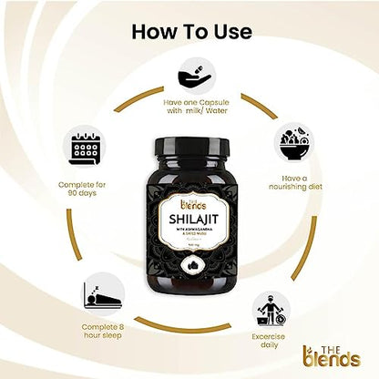 The Blends Shilajit Capsule 500 MG with Ashwagandha and Safed Musli - 60 Capsules