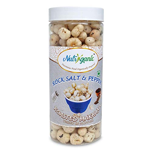 Nutryganic Roasted Makhana Rock Salt and Pepper 100g