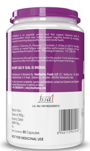 HealthyHey Nutrition L-Histidine 60 Capsules