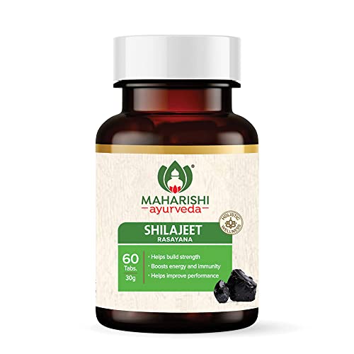 Maharishi Ayurveda Shilajeet Rasayana | Natural & Pure Shilajit for Strength, Stamina & Endurance | 60 Tablets Pack