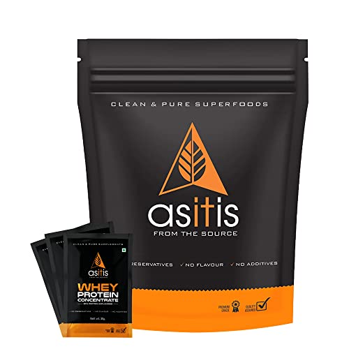 Asitis Nutrition Whey Protein Concentrate 80% - 25 Servings | 30g per Sachets | Unflavoured