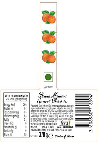 Bonne Maman Apricot Preserve, Marmalade Fruit Jam, 13 oz / 370 g