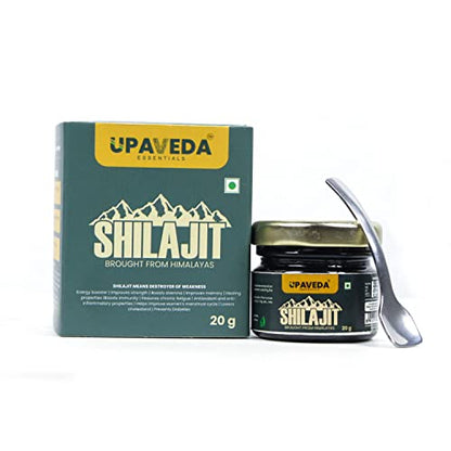 Upaveda Shilajit 20g | For Strength Support, Stamina Support