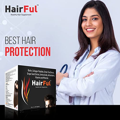 HairFul Hair Multivitamins Healthy Hair Supplement for Better Hair Growth & Hair fall Control (Pack Of 6) 60 Tablets