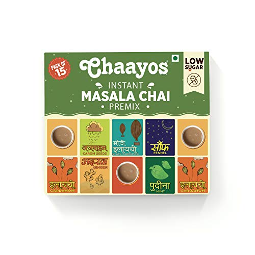 Chaayos Instant Tea Premix - Masala Flavour Tea (15 Sachets)
