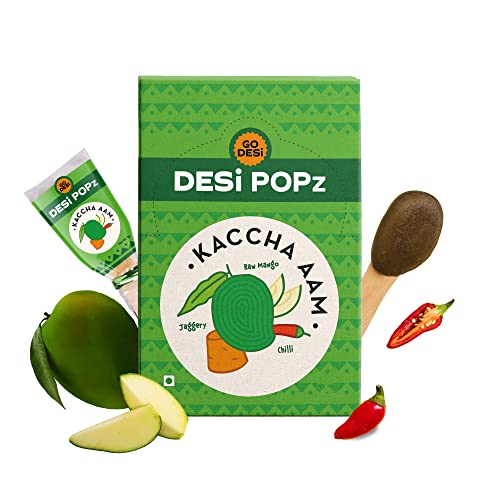 GO DESi Popz Kaccha Aam (40 Pieces) | Aam Candy | Fruit Snacks | Raw Mango Candy