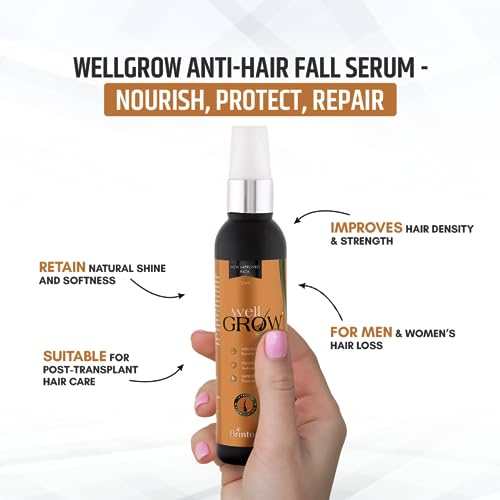 Brinton WellGrow Hair Growth Serum for Hair Nourishment & Prevents Hair Fall | Improves Thickness & Density | for Men & Women 60 ml