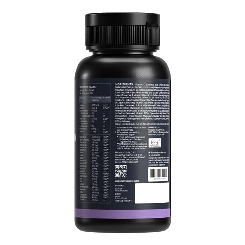 Nutrabay Pro Active Multivitamin for Men - 25 Vitamins & Minerals with Zinc, Vitamin C, Vitamin D an, Stamina & Immunity - 120 Veg Multivitamin Tablet