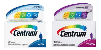 Centrum Men & Women Under 50 Multivitamin, 120 Tablet Each