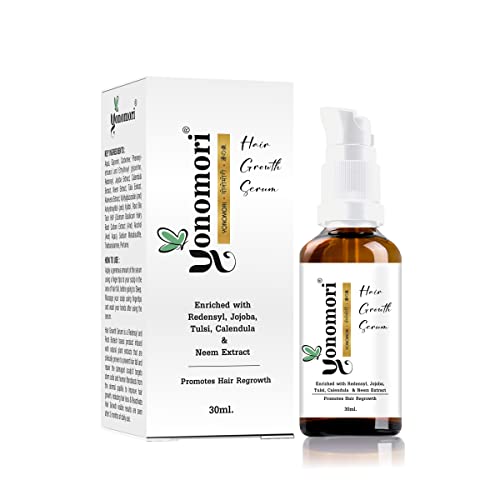 Yonomori Hair Growth Serum | Enriched With Redensyl, Jojoba, Tulsi, Calendula & Neem Extract | for Hnning, Healthy Hair Growth | For Women & Men, 30ML