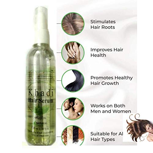 KHADI RISHIKESH Herbal Hair Serum For Complete Hair Nourishment & Silky Soft Hair, Control frizz, Ses & girls ,Women/Men- SLES & PARABEN FREE - 100 ML