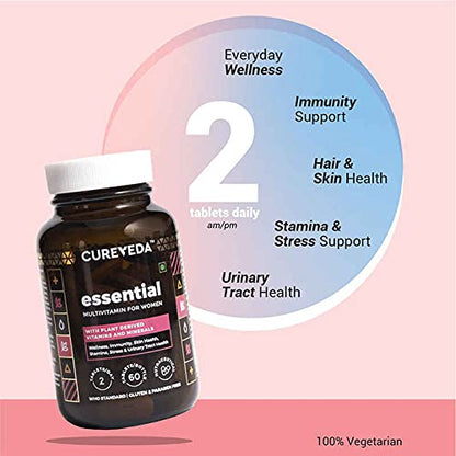 Cureveda Essential Multivitamin for women | 60 Tablets