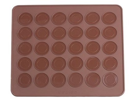 Grizzly 30 Cavity Macaroon Mat Home Made Pastry Cookie Baking Sheet (Brown)