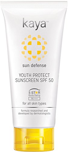 Kaya Clinic Youth Protect Sunscreen Cream SPF 50 PA++++ | UV A & UV B Protection | Lightweight | Nonticky Sunscreen | PABA Free | All Skin Types, 50ml