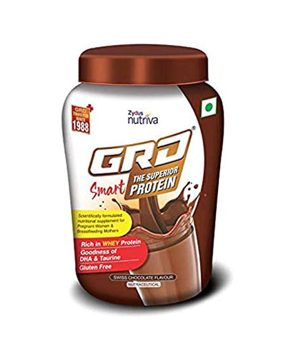 GRD Smart Chocolate Flavoured Superior Whey protein powder with DHA & Taurine, 200g