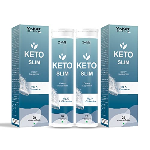 Vokin Biotech Keto Slim Tablets For Weight Loss Dietary Supplement Effervescent Water Soluble (20 Tablets) Pack Of 2