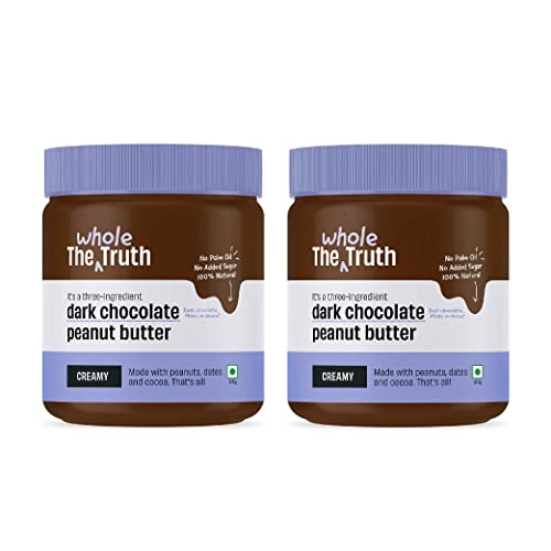 The Whole Truth - Dark Chocolate Peanut Butter | Pack of 2 | 650g | No Artificial Sweeteners | Vegan | Gluten Free |