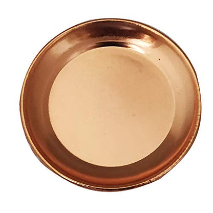 Divya Mantra Feng Shui Pure Copper 1.5 Inch Tortoise/Turtle with 2.25 Inch Diameter Water Plate; Vastu Living