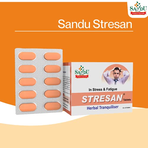 Sandu Stresan ? | Ayurvedic Medicine For Relief From Anxiety & Stress Reliever | 120 Tabs (12 x 10 Tabs)