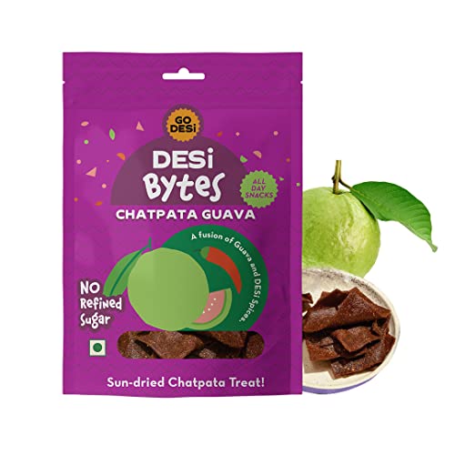 GO DESi - DESi Chaat - Chatpata Gauva | Fruit Snacks | Dried Guava | Dehydrated Fruit, 180gm