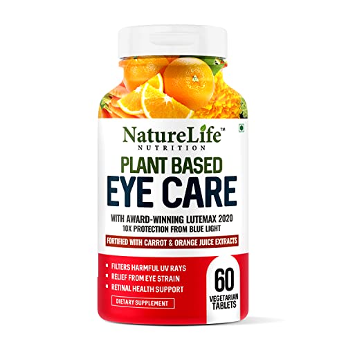 Nature Life Nutrition Plant Based Eye Care | With Marigold, Carrot, Orange Extract| 60 Veg Tablets