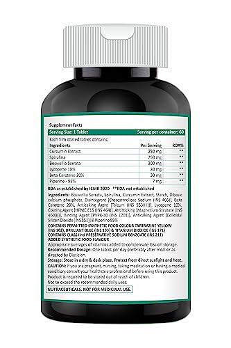 Hiral Health's Antioxital tablets: Antioxidant Supplement for Natural Detox & Energy Booster - Reviton by Expert - Spirulina, Curcumin Lycopene & more